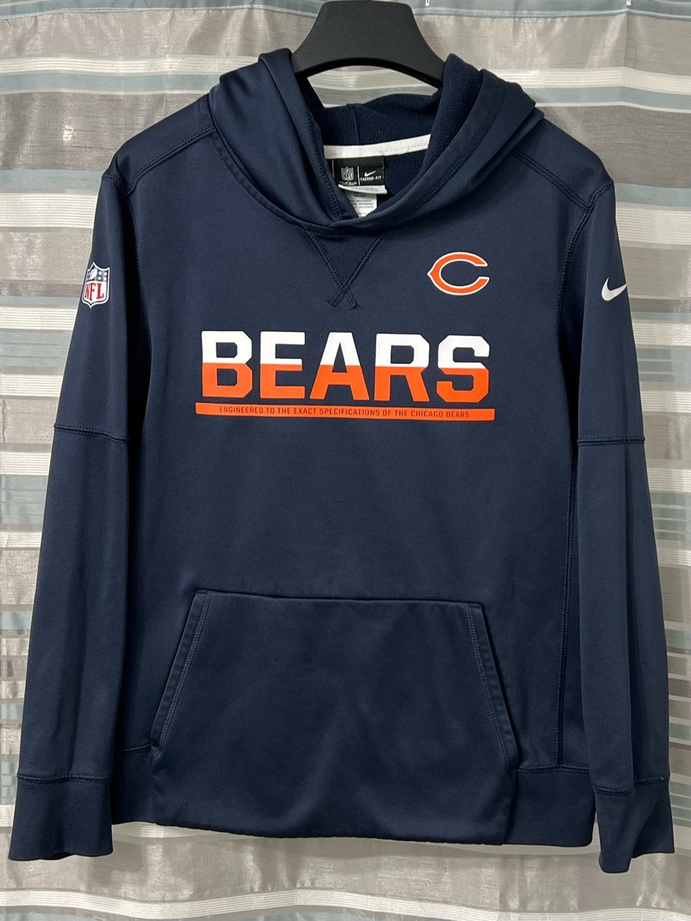 Nike NFL Youth Chicago Bears Navy Pullover Hoodie - BEARS Logo